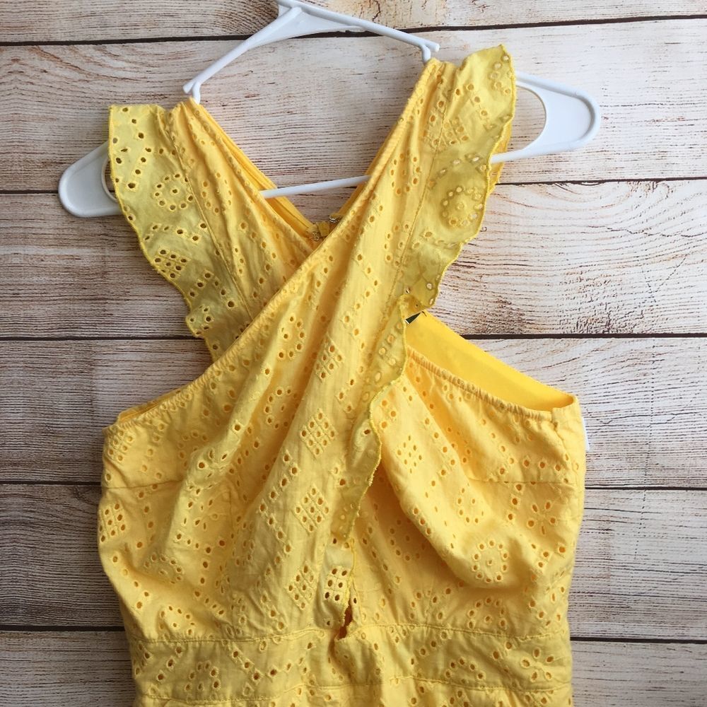 BLUE BLUSH EYELET ROMPER IN YELLOW - Picture 4 of 6